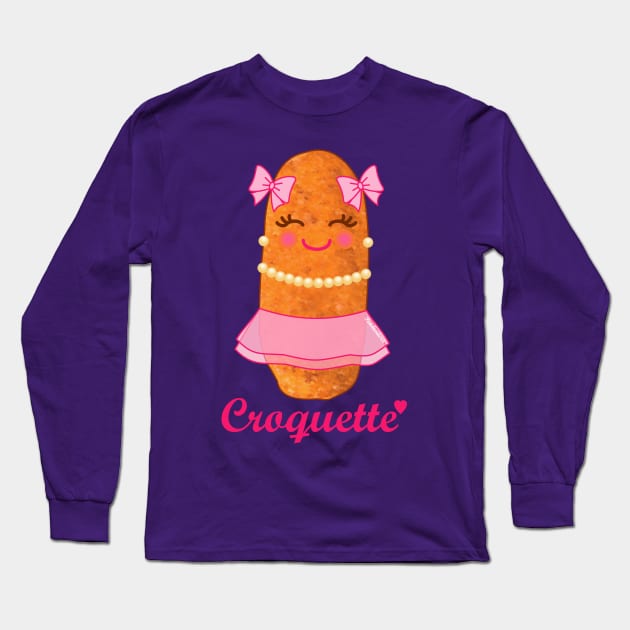 Cute coquette croquette Long Sleeve T-Shirt by Pendientera